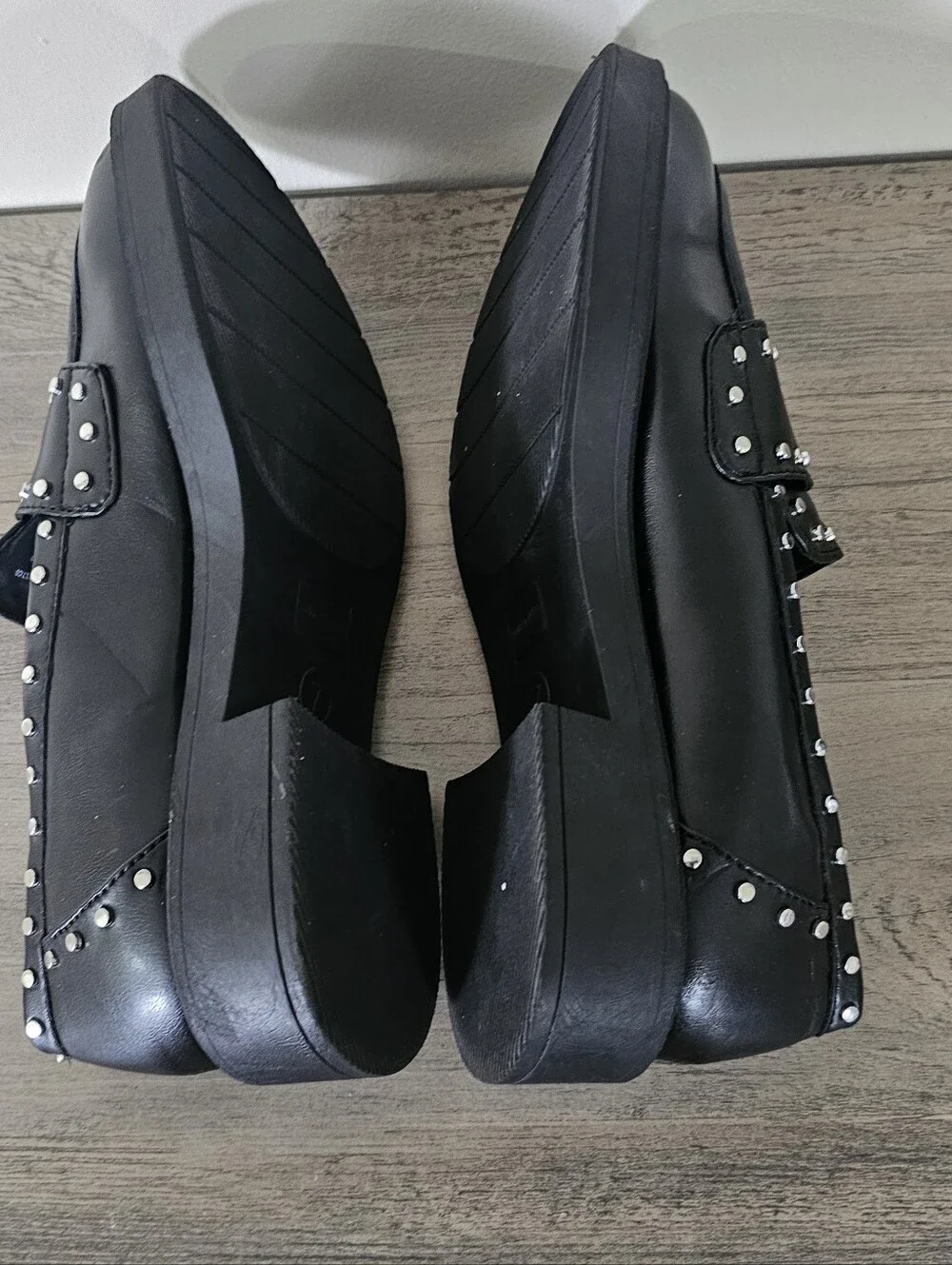 Portland Boot Company Black Studded Penny Loafers Women 7 Preppy